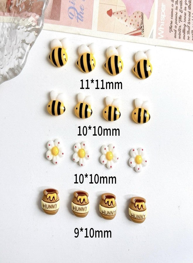 Vopintpy 20 Pcs Cartoon Bee Nail Charms for Nail Art Cute Flower Nail Charms Resin Design Nail Decorations Nail Art Charms Nail Supplies for Women Acrylic Nails - Image 4